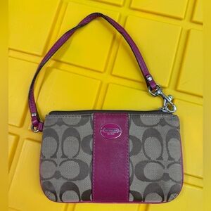 Coach Brown and Pink Wristlet